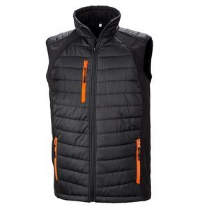 Result Genuine Recycled Unisex Adult Compass Softshell Padded Vest / Black/Orang